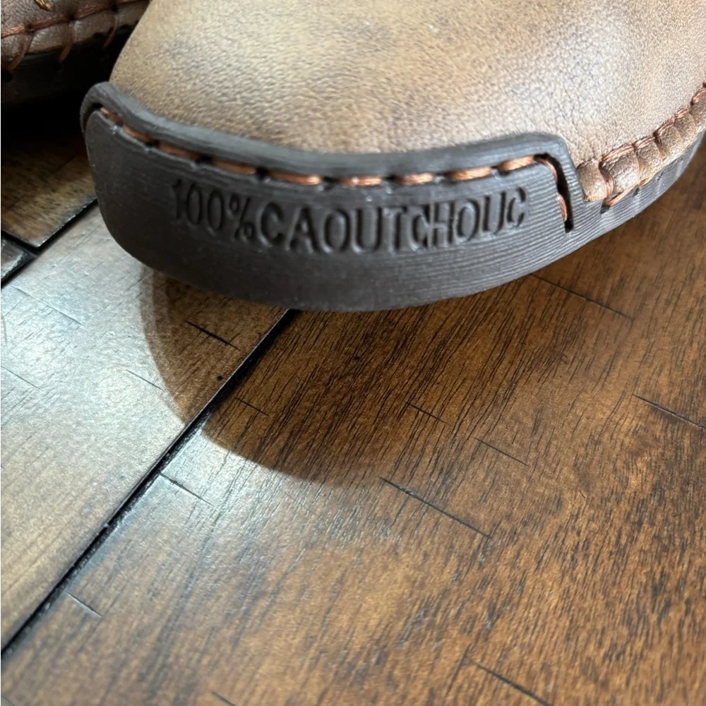 Men's Tan Leather Casual Sneakers